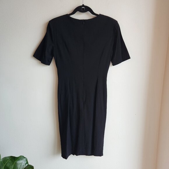 Escada Black Midi Sheath Dress with Ruched Front - US 4 (XS) - Picture 6 of 9